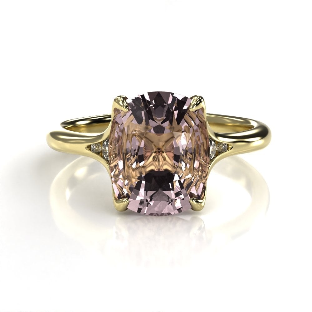 18ct Yellow Gold Morganite Diamond Ring
