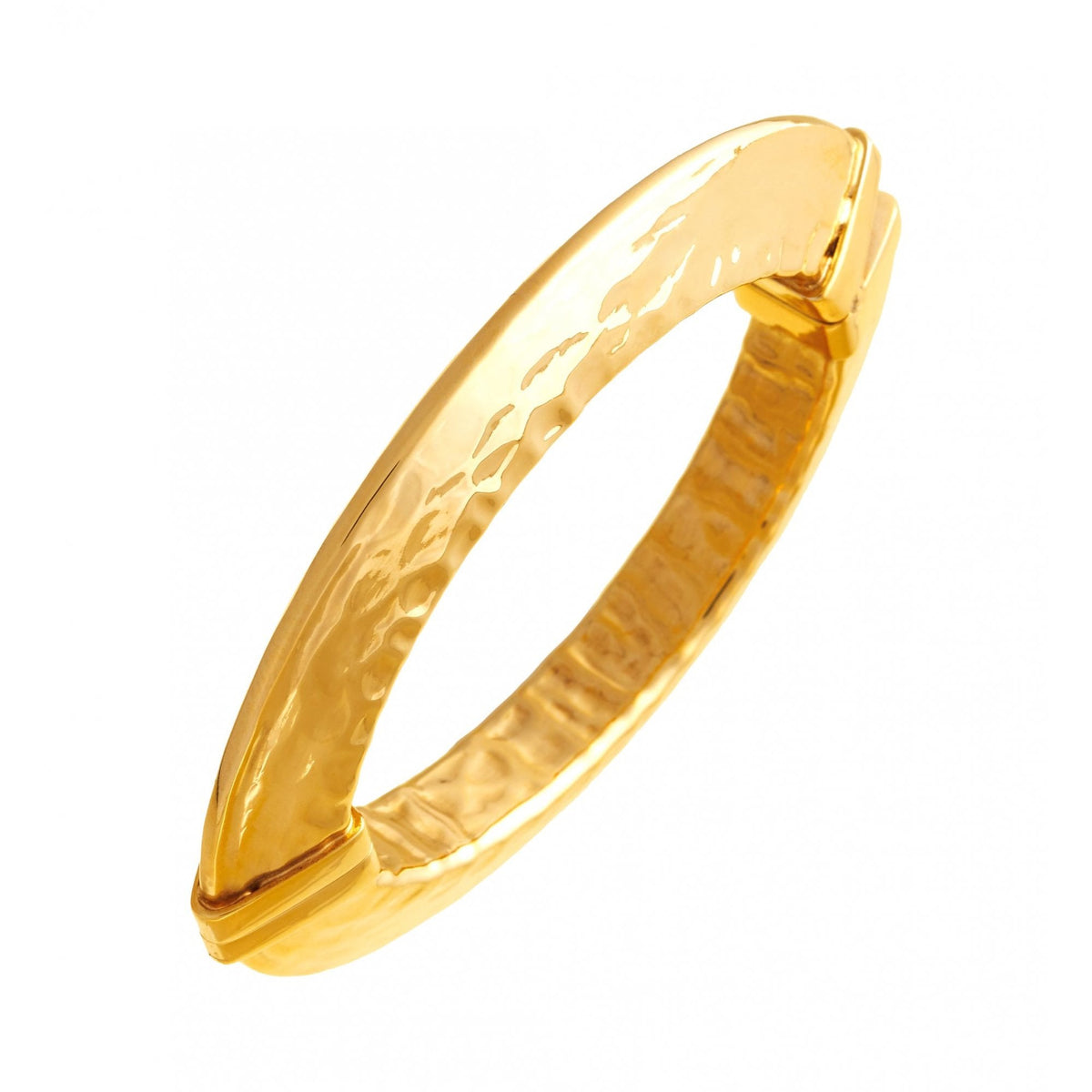 Blade Big Bangle, Gold Plated Silver
