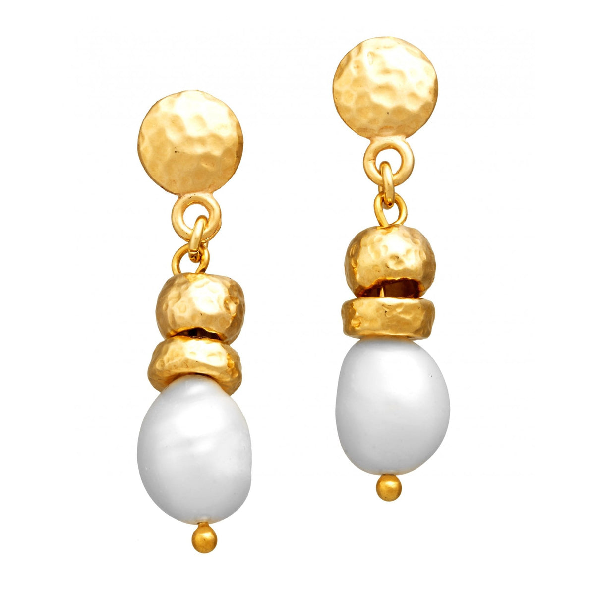 Riviera Earrings, Gold Plated Silver