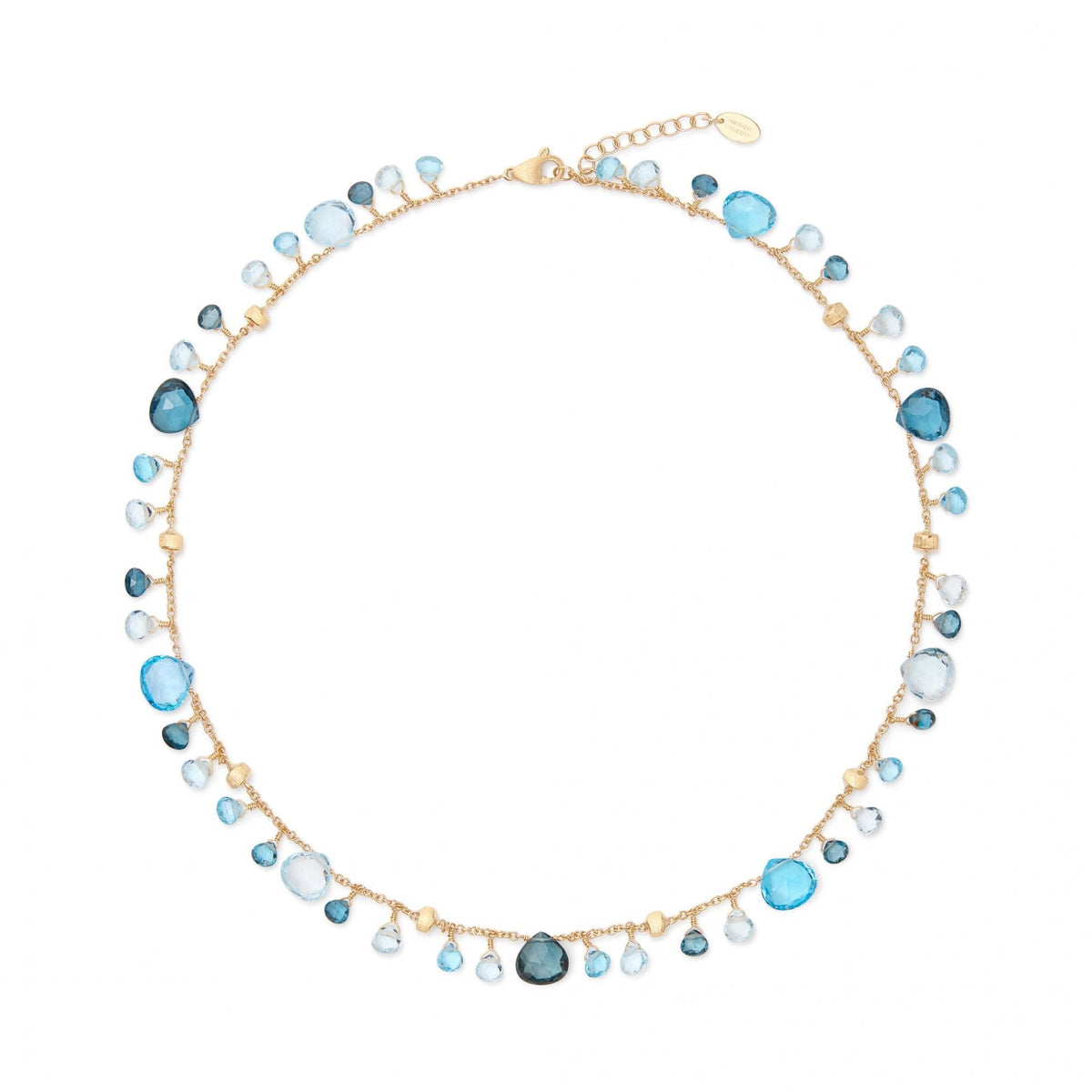 Paradise 18ct Yellow Gold Mixed Blue Topaz Necklace