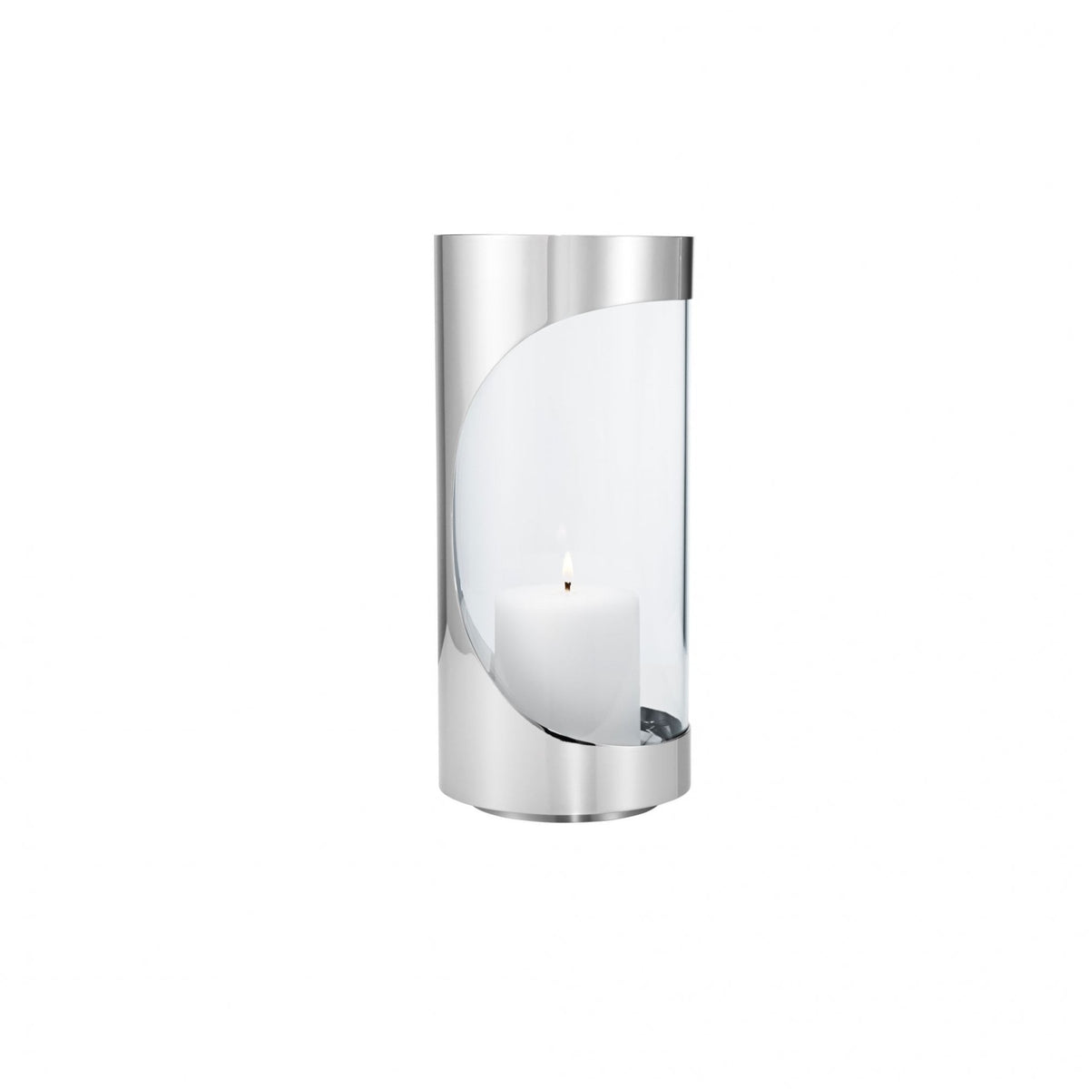 Chrome Contours Hurricane Lantern