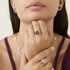 Jaipur Colour 18ct Yellow Gold Blue Topaz Ring