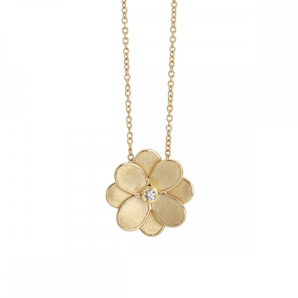Petali 18ct Yellow Gold Necklace with diamond pendant