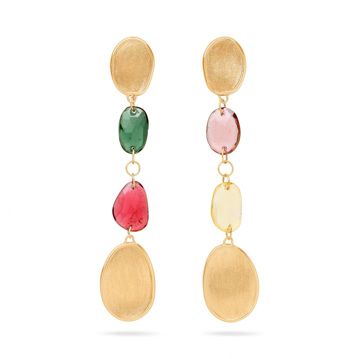 18ct Yellow Gold Lunaria Colour Drop Earrings