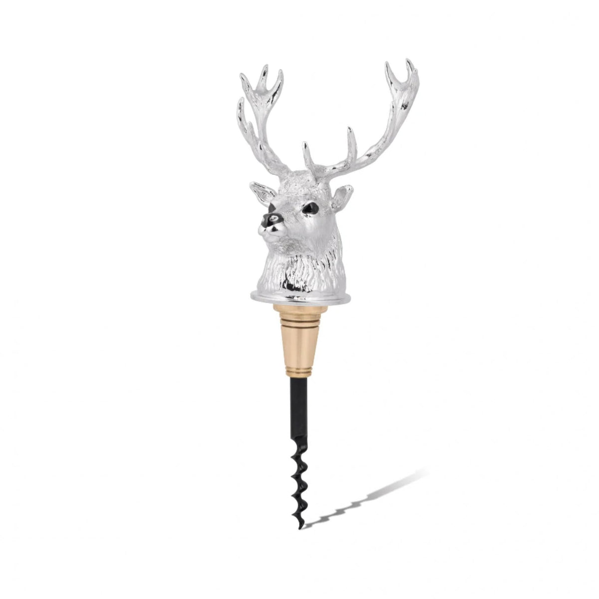 Luxury Stag Head Corkscrew In Silver Finish