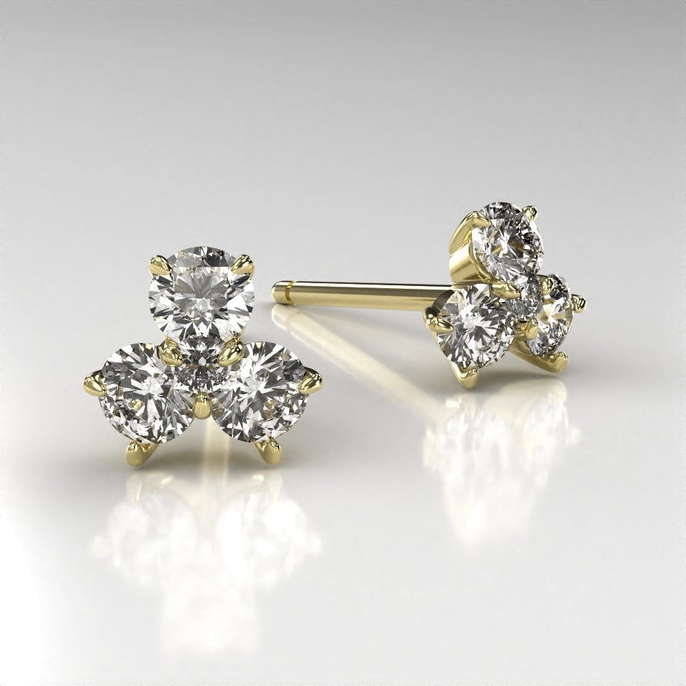 18ct Yellow Gold Diamond Stud Earrings