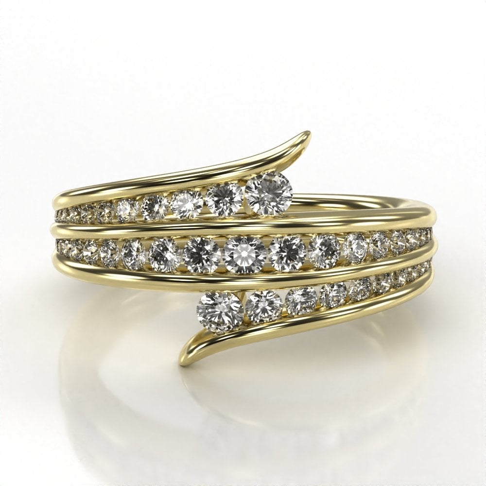 18ct Yellow Gold Diamond Channel Set Ring