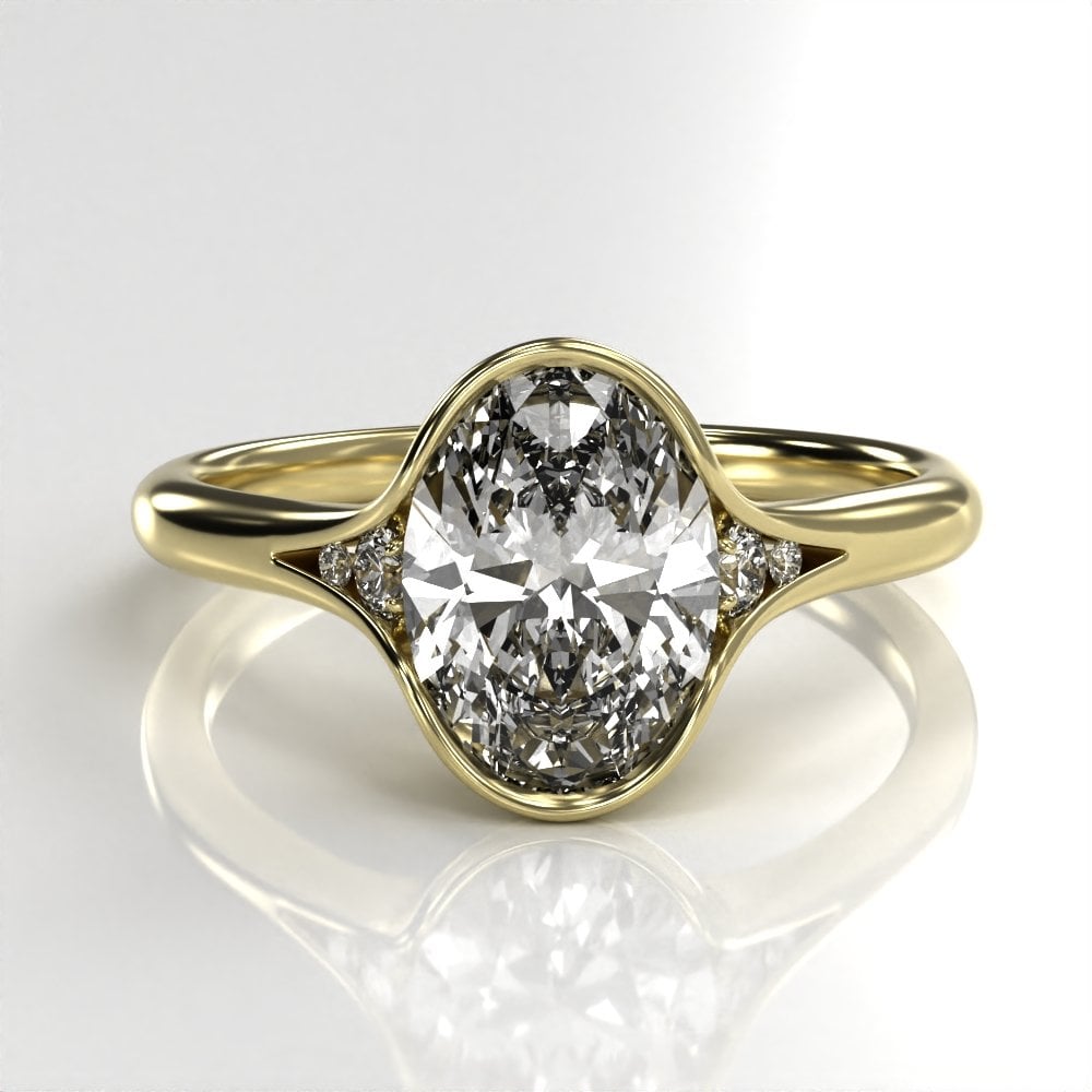 18ct Yellow Gold Oval Lab- Grown Diamond Ring