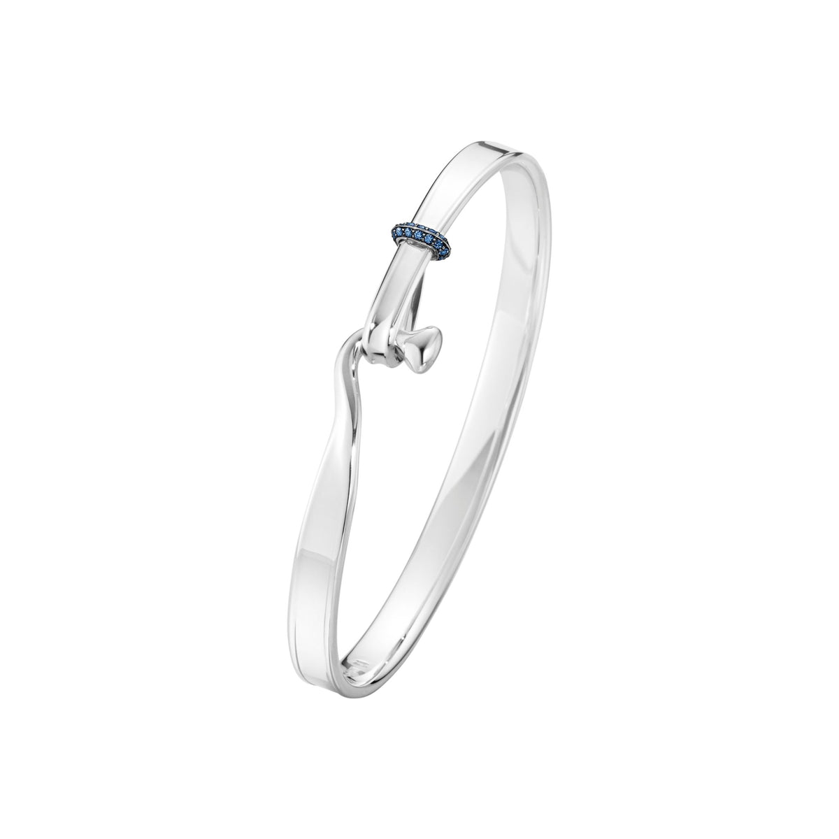 Sterling Silver Torun Blue Sapphire Set Bangle