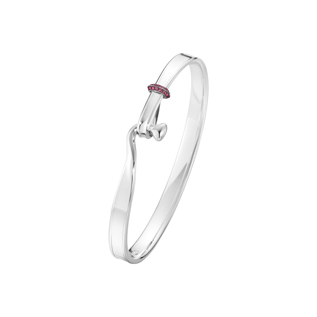 Sterling Silver Torun Pink Sapphire Set Bangle